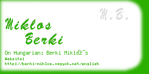 miklos berki business card